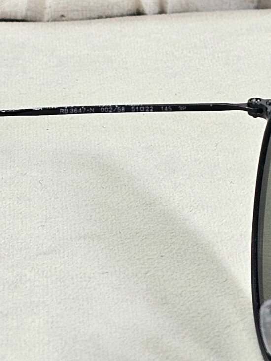 Ray-Ban Round Double Bridge Sunglasses RB3647N Black Frame Green Lenses w/ Case - Picture 9 of 9